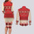 Folk Albanian Patterns Eagle Couples Matching Long Sleeve Bodycon Dress and Long Sleeve Button Shirt - Wonder Print Shop