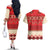 Folk Albanian Patterns Eagle Couples Matching Off The Shoulder Long Sleeve Dress and Hawaiian Shirt - Wonder Print Shop