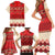 Folk Albanian Patterns Eagle Family Matching Short Sleeve Bodycon Dress and Hawaiian Shirt - Wonder Print Shop