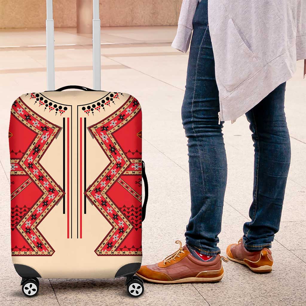 Folk Albanian Patterns Eagle Luggage Cover