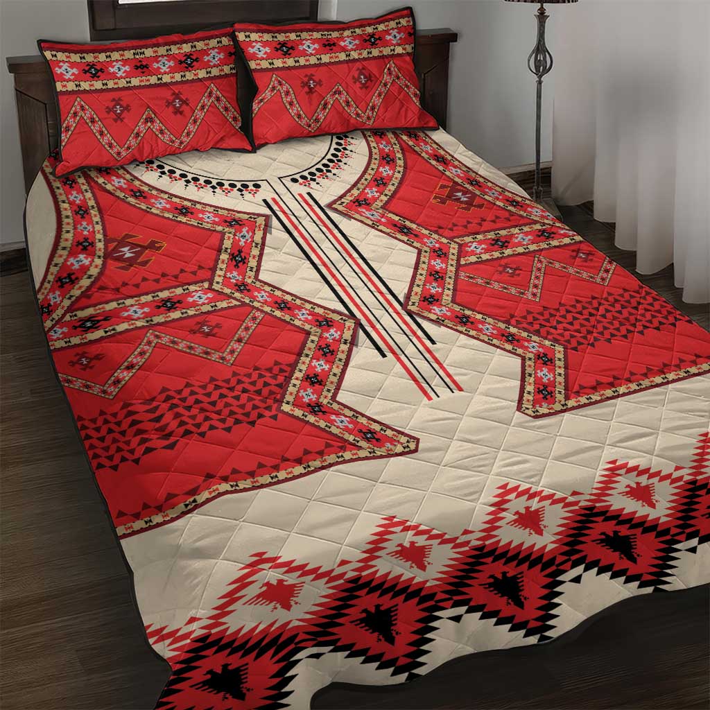 Folk Albanian Patterns Eagle Quilt Bed Set - Wonder Print Shop