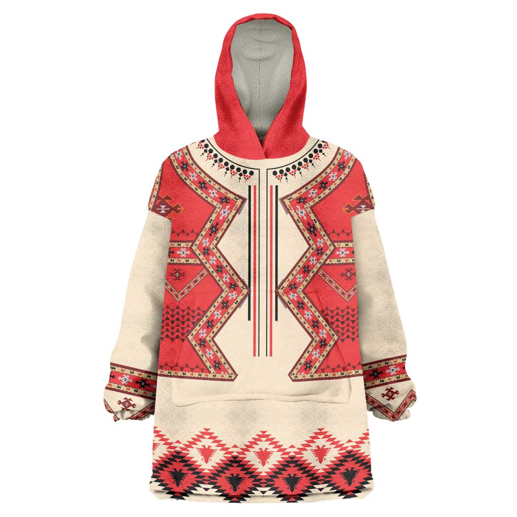 Folk Albanian Patterns Eagle Wearable Blanket Hoodie