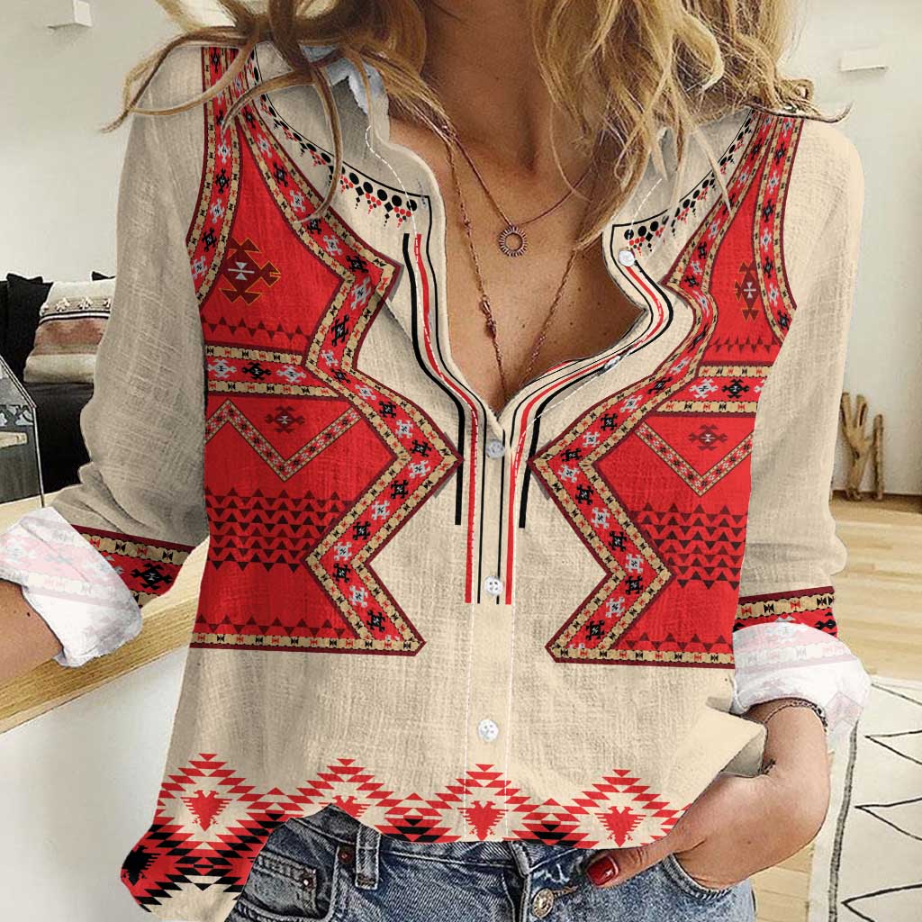 Folk Albanian Patterns Eagle Women Casual Shirt