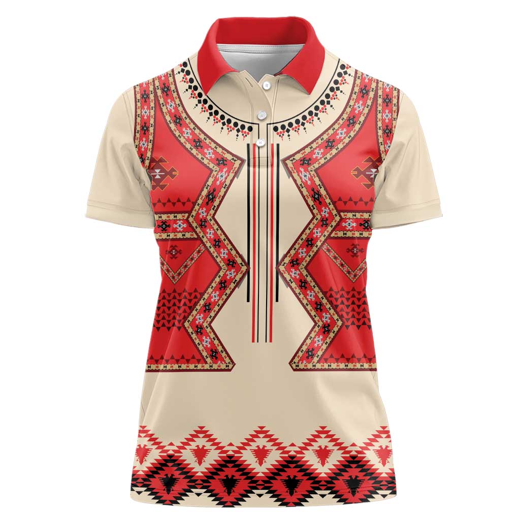 Folk Albanian Patterns Eagle Women Polo Shirt