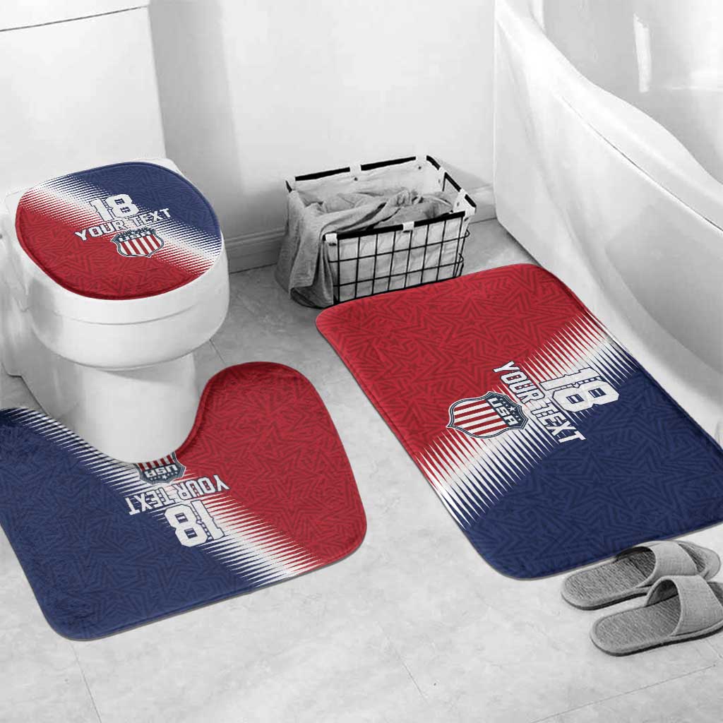 Custom USA Soccer Spirit Bathroom Set Abstract Stars Style - Wonder Print Shop