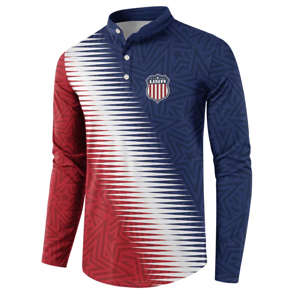 Custom USA Soccer Spirit Button Sweatshirt Abstract Stars Style - Wonder Print Shop