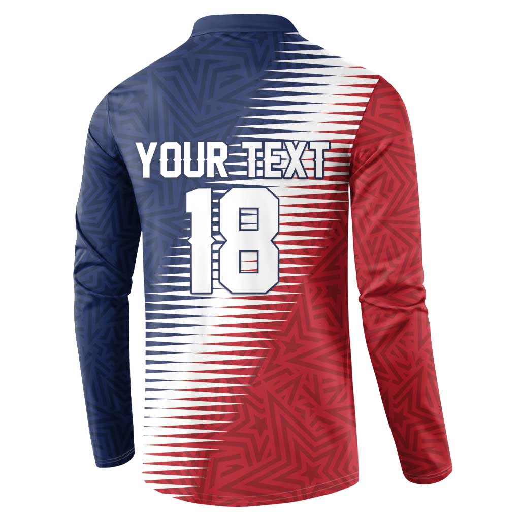 Custom USA Soccer Spirit Button Sweatshirt Abstract Stars Style - Wonder Print Shop