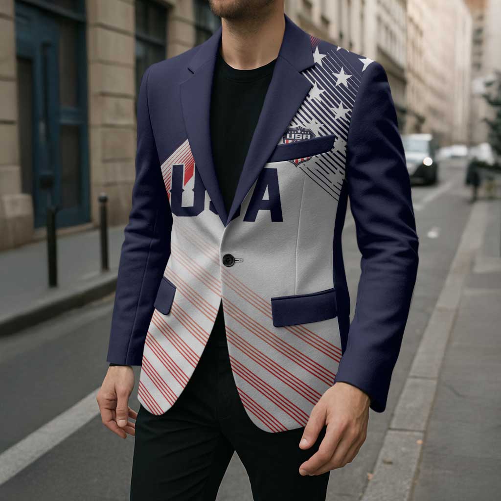Custom USA Soccer Blazer Play With Pride - Wonder Print Shop
