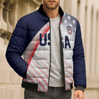 Custom USA Soccer Bomber Puffer Jacket Play With Pride - Wonder Print Shop