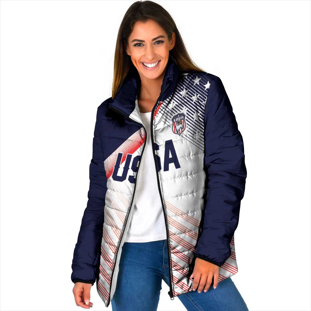 Custom USA Soccer Padded Jacket Play With Pride - Wonder Print Shop