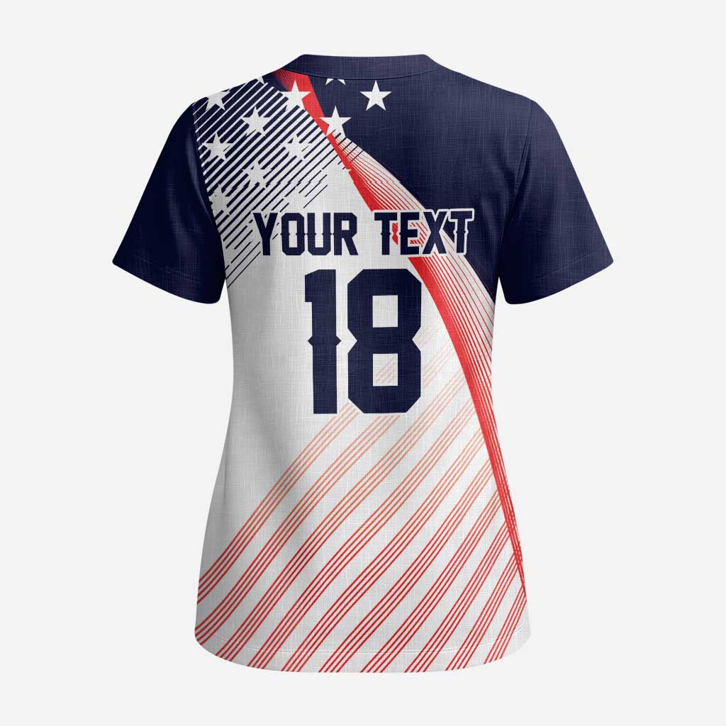 Custom USA Soccer Scrub Top Play With Pride - Wonder Print Shop