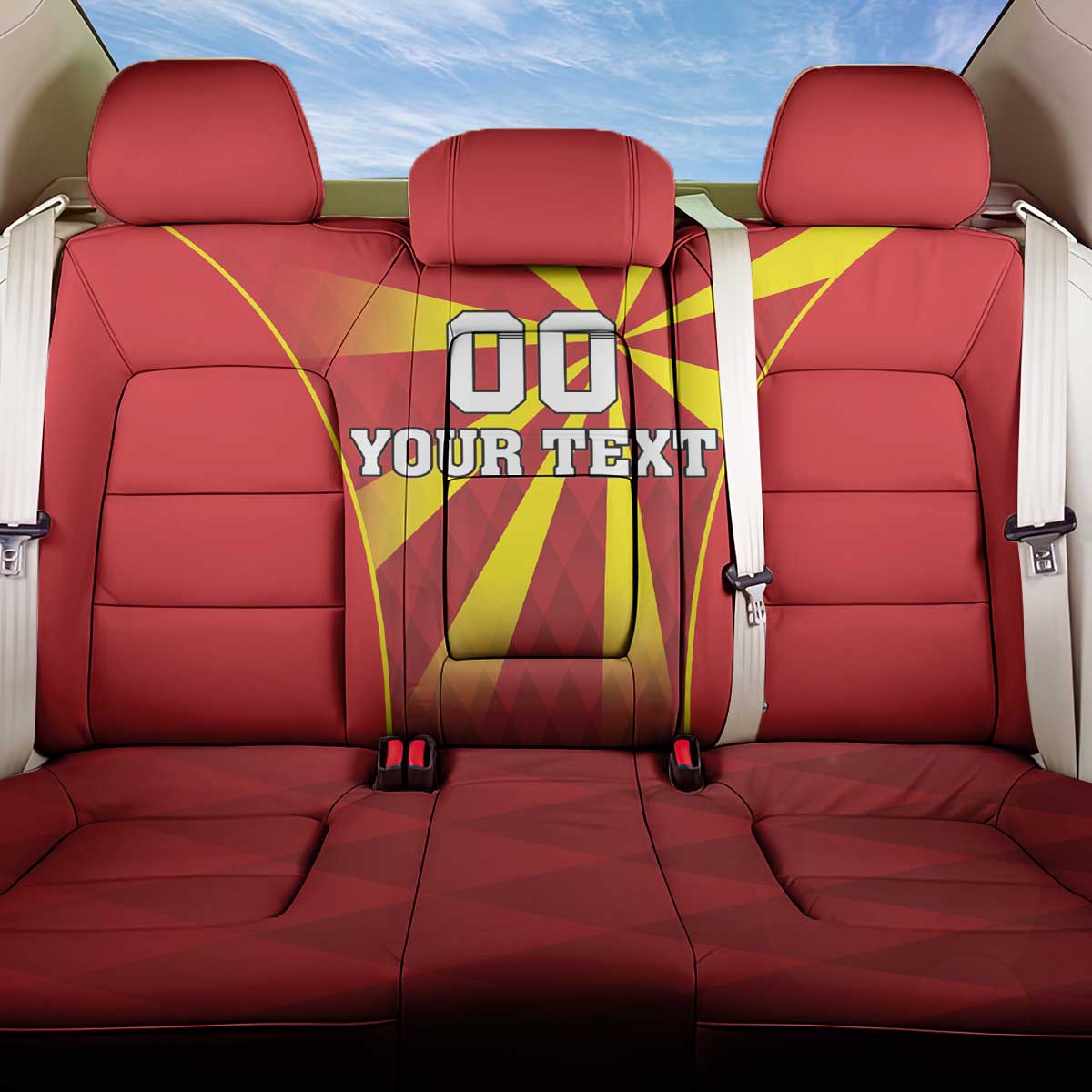 Custom North Macedonia Football Back Car Seat Cover Come On Lavovi