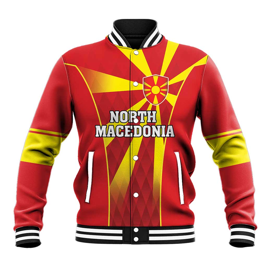 Custom North Macedonia Football Baseball Jacket Come On Lavovi