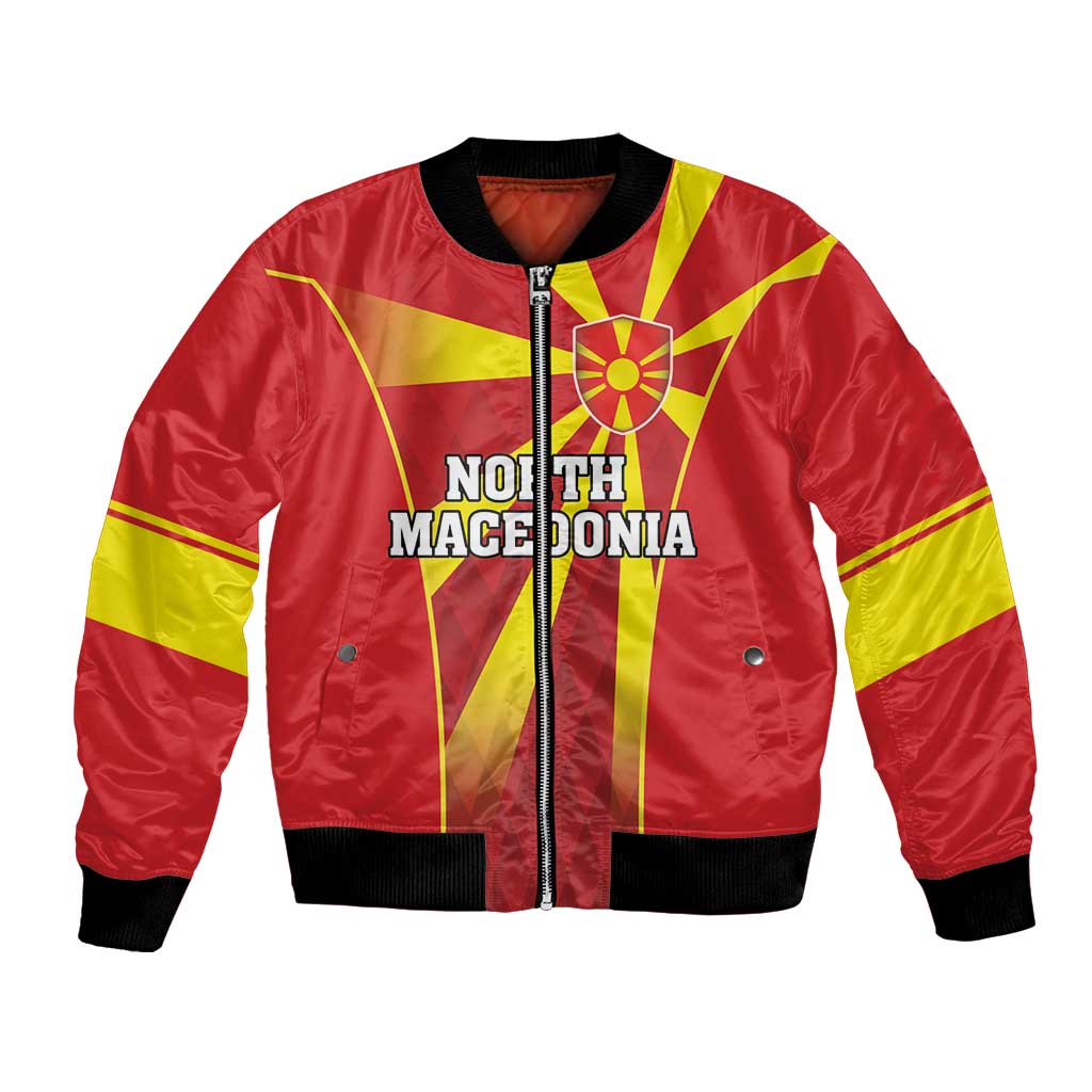 Custom North Macedonia Football Bomber Jacket Come On Lavovi