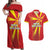 Custom North Macedonia Football Couples Matching Off Shoulder Maxi Dress and Hawaiian Shirt Come On Lavovi