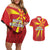 Custom North Macedonia Football Couples Matching Off Shoulder Short Dress and Hawaiian Shirt Come On Lavovi