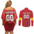 Custom North Macedonia Football Couples Matching Off Shoulder Short Dress and Long Sleeve Button Shirt Come On Lavovi