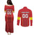 Custom North Macedonia Football Couples Matching Puletasi and Long Sleeve Button Shirt Come On Lavovi