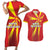 Custom North Macedonia Football Couples Matching Short Sleeve Bodycon Dress and Hawaiian Shirt Come On Lavovi