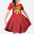 Custom North Macedonia Football Family Matching Off The Shoulder Long Sleeve Dress and Hawaiian Shirt Come On Lavovi