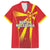 Custom North Macedonia Football Family Matching Off Shoulder Short Dress and Hawaiian Shirt Come On Lavovi