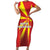 Custom North Macedonia Football Family Matching Short Sleeve Bodycon Dress and Hawaiian Shirt Come On Lavovi