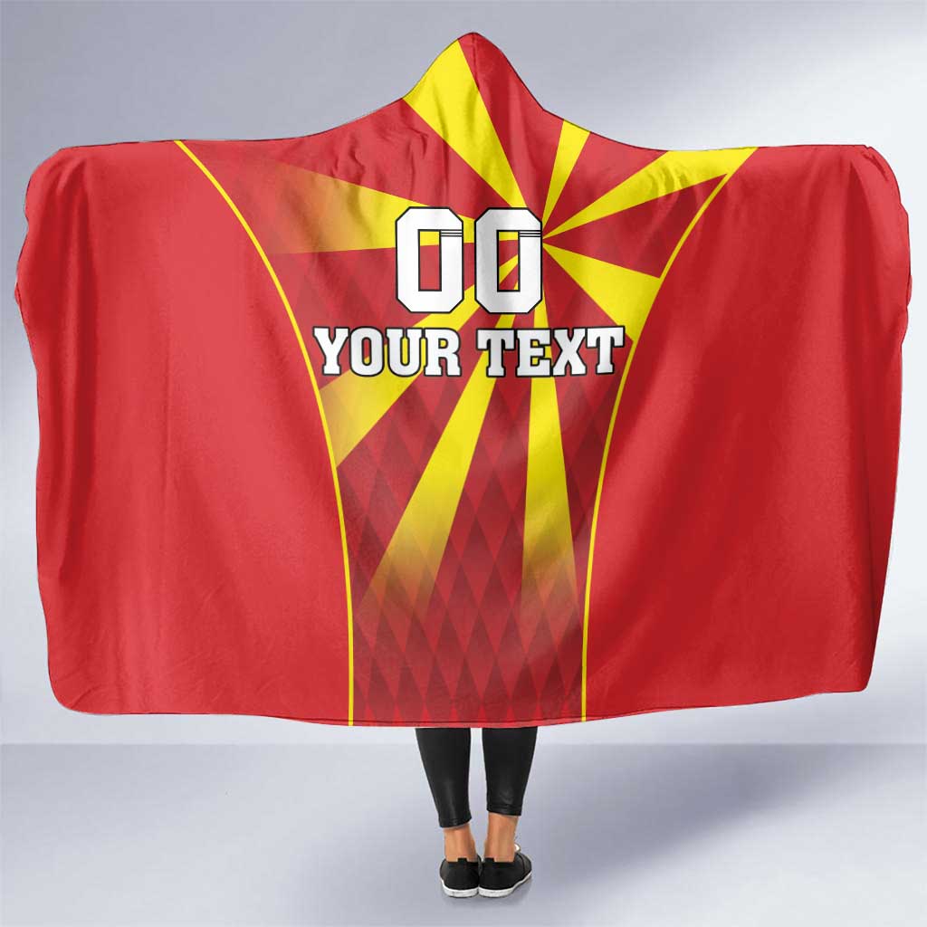 Custom North Macedonia Football Hooded Blanket Come On Lavovi