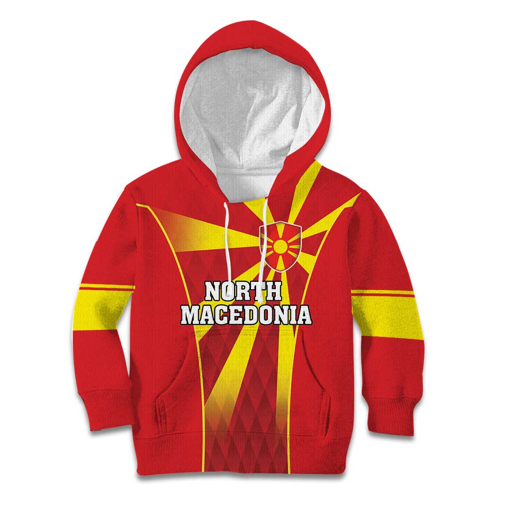 Custom North Macedonia Football Kid Hoodie Come On Lavovi