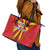 Custom North Macedonia Football Leather Tote Bag Come On Lavovi