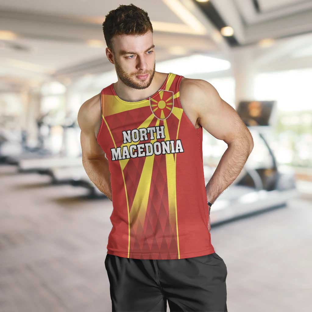 Custom North Macedonia Football Men Tank Top Come On Lavovi