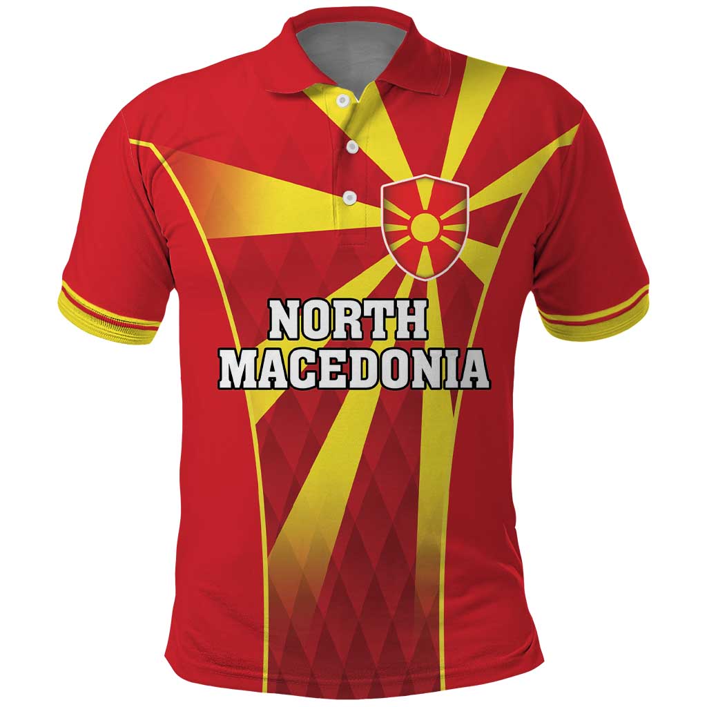 Custom North Macedonia Football Polo Shirt Come On Lavovi