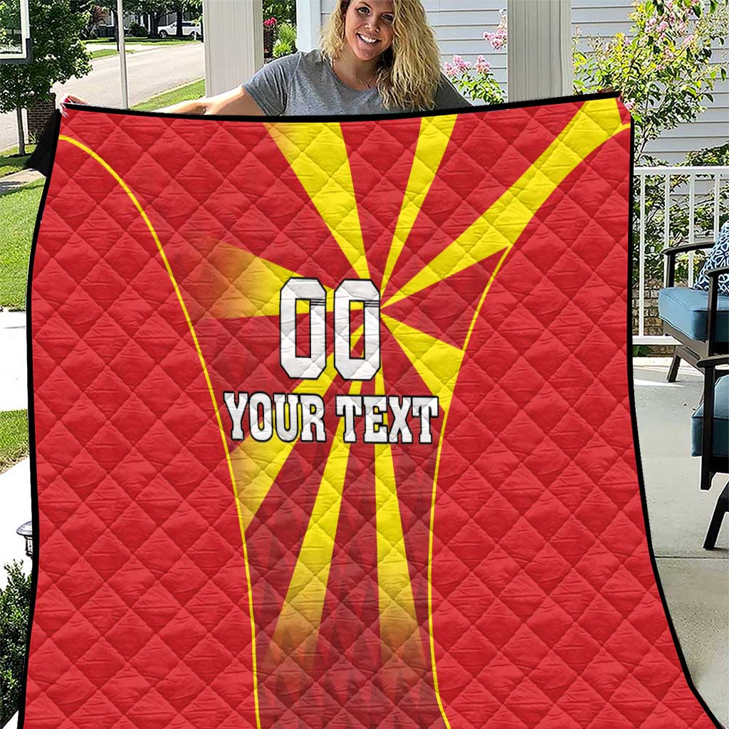 Custom North Macedonia Football Quilt Come On Lavovi