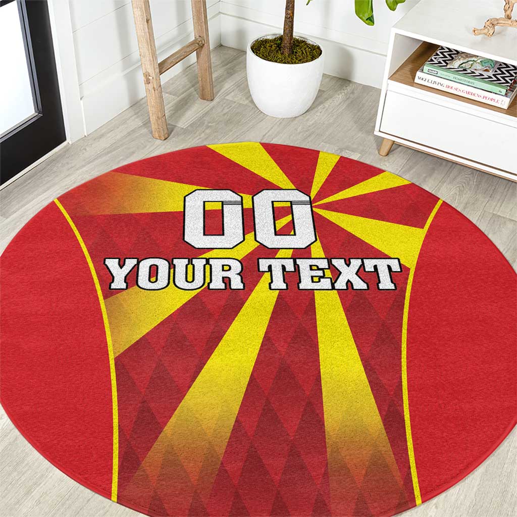 Custom North Macedonia Football Round Carpet Come On Lavovi