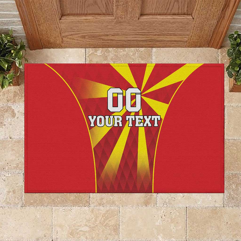 Custom North Macedonia Football Rubber Doormat Come On Lavovi