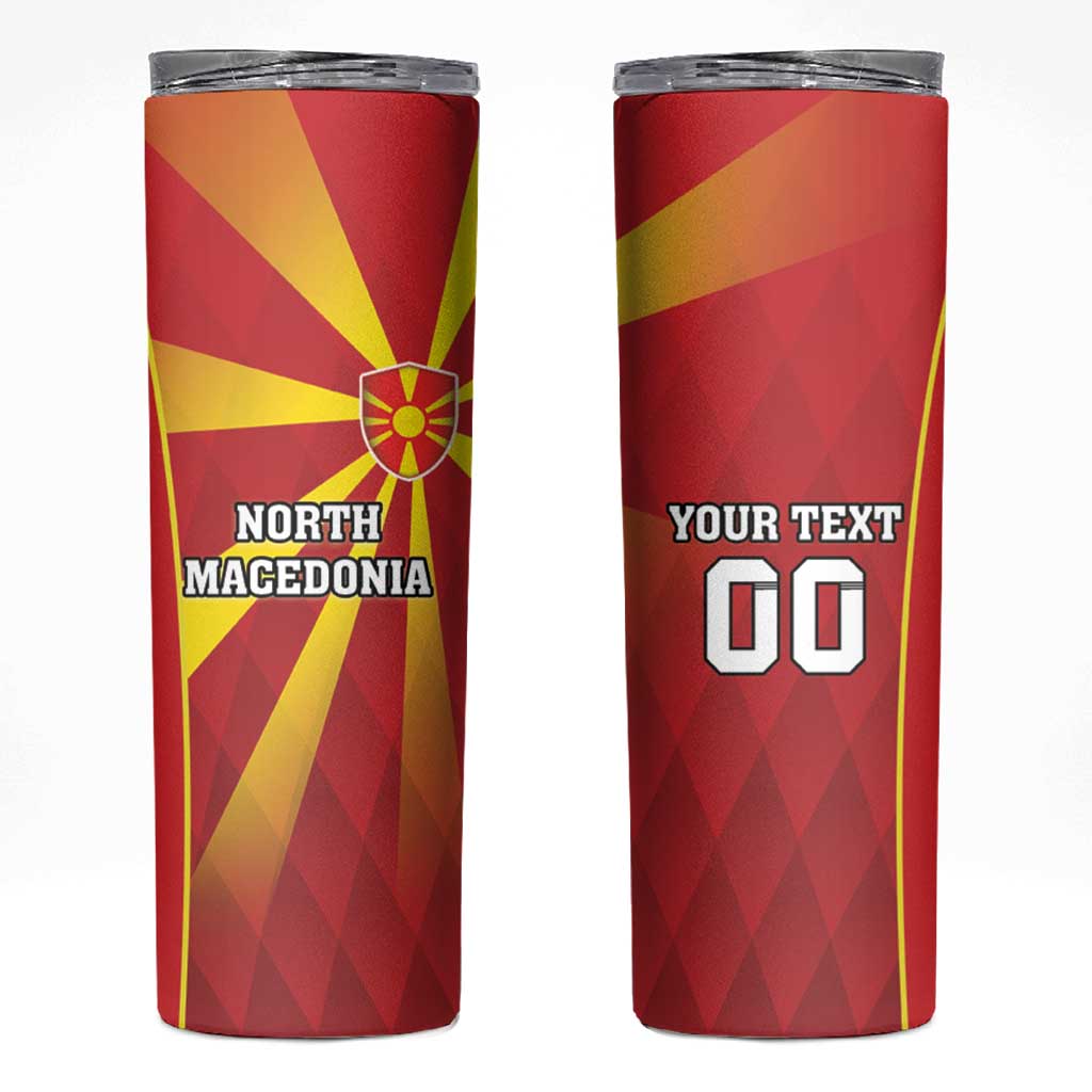 Custom North Macedonia Football Skinny Tumbler Come On Lavovi