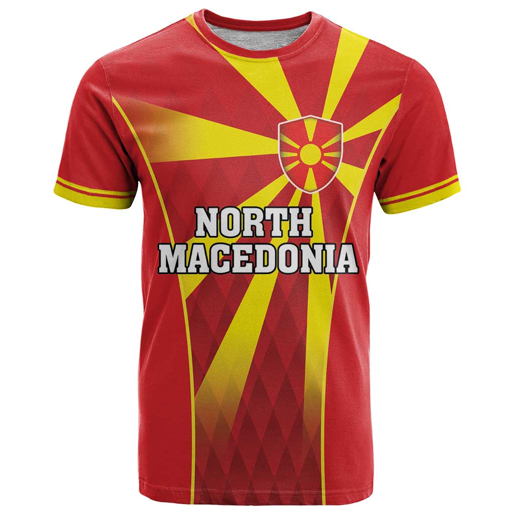 Custom North Macedonia Football T Shirt Come On Lavovi