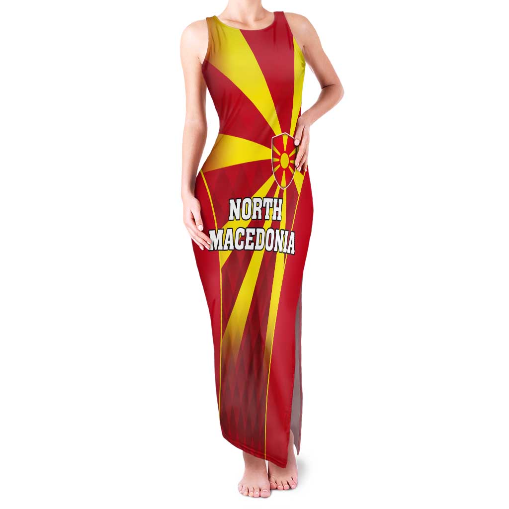 Custom North Macedonia Football Tank Maxi Dress Come On Lavovi