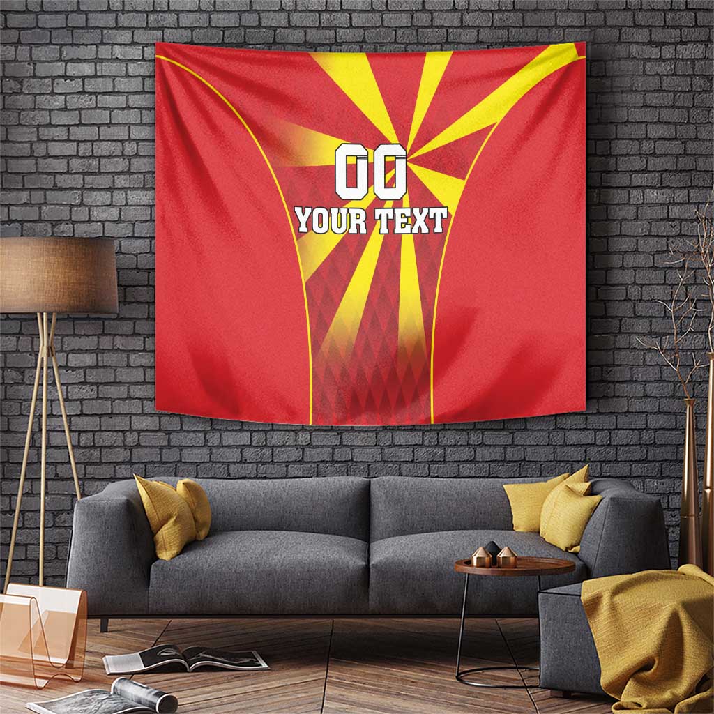 Custom North Macedonia Football Tapestry Come On Lavovi