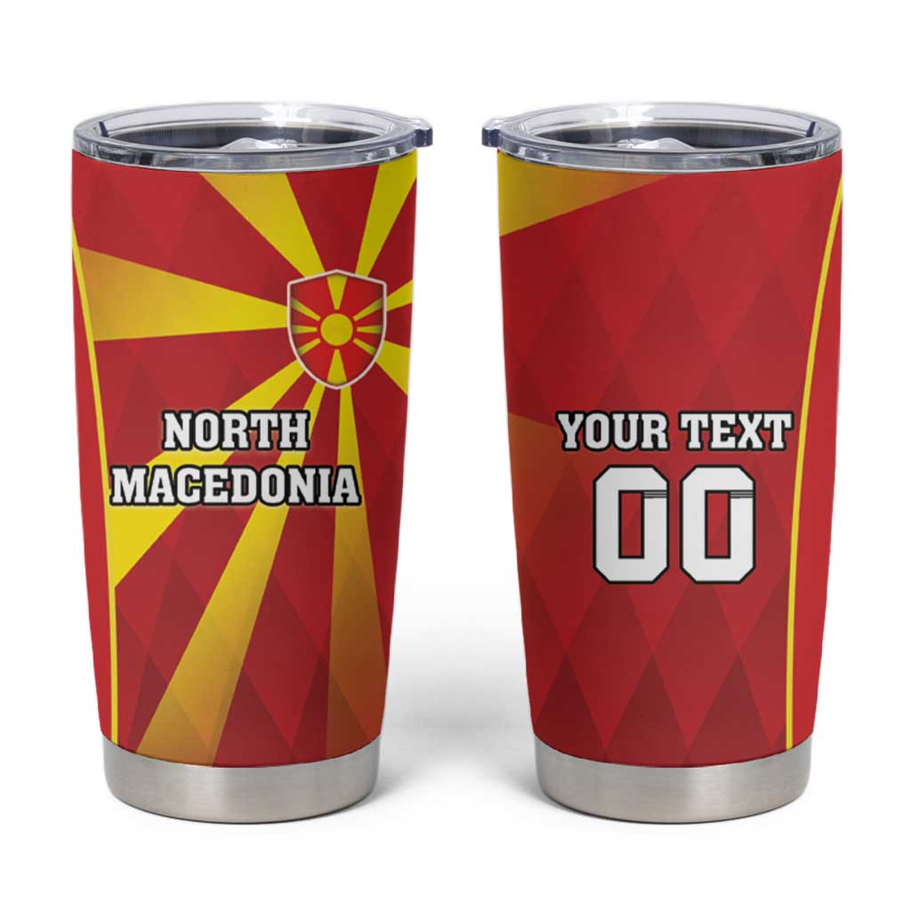 Custom North Macedonia Football Tumbler Cup Come On Lavovi