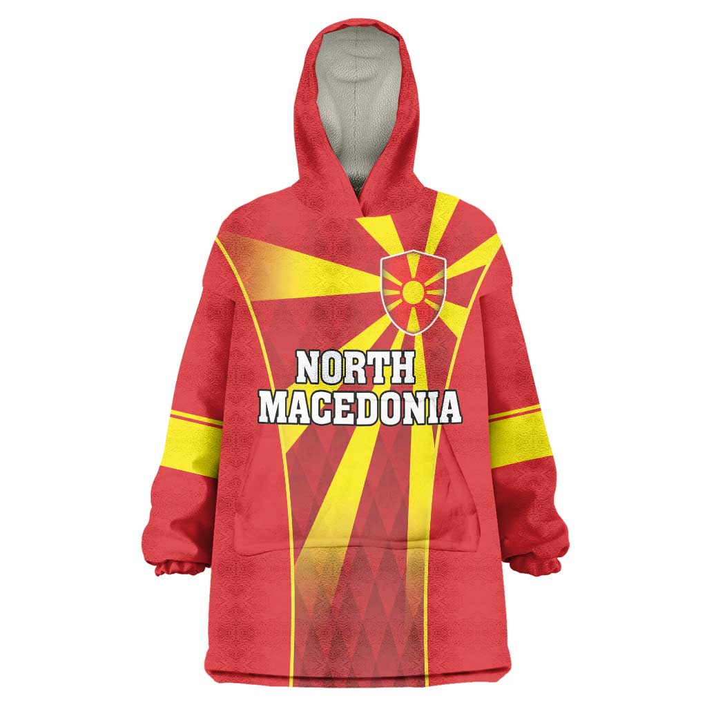 Custom North Macedonia Football Wearable Blanket Hoodie Come On Lavovi