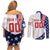 Custom United States Ice Hockey Couples Matching Off Shoulder Short Dress and Long Sleeve Button Shirt USA Go Champions