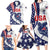 Custom United States Ice Hockey Family Matching Long Sleeve Bodycon Dress and Hawaiian Shirt USA Go Champions