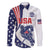 Custom United States Ice Hockey Family Matching Long Sleeve Bodycon Dress and Hawaiian Shirt USA Go Champions