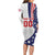 Custom United States Ice Hockey Family Matching Long Sleeve Bodycon Dress and Hawaiian Shirt USA Go Champions