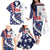 Custom United States Ice Hockey Family Matching Off The Shoulder Long Sleeve Dress and Hawaiian Shirt USA Go Champions