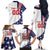 Custom United States Ice Hockey Family Matching Off The Shoulder Long Sleeve Dress and Hawaiian Shirt USA Go Champions