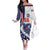 Custom United States Ice Hockey Family Matching Off The Shoulder Long Sleeve Dress and Hawaiian Shirt USA Go Champions