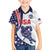 Custom United States Ice Hockey Family Matching Off The Shoulder Long Sleeve Dress and Hawaiian Shirt USA Go Champions