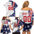 Custom United States Ice Hockey Family Matching Off Shoulder Short Dress and Hawaiian Shirt USA Go Champions