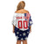 Custom United States Ice Hockey Family Matching Off Shoulder Short Dress and Hawaiian Shirt USA Go Champions